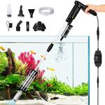 AQQA Aquarium Gravel Cleaner,Upgraded DC 18W Fish Tank cleaner,Adjustable Aquarium Sand Cleaning Kit,7-in-1 Electric Fish Tank Vacuum Gravel Cleaner for Water Change,Sand Washing and Circulation