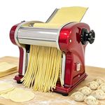 SHILINTONG Electric Pasta Maker Machine, 135W Stainless Steel Noodle Maker with 9 Thickness Settings & 2.5mm Cutter, 5Kg/H Dough Roller Machine for Home and Commercial Use