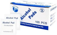 Alcohol Pad Wipes Sterile 75% Medical Isopropyl Skin Swabs for Skin Prep & Equipment Sterilization - Versatile for Home, Office, and Medical Use - 6x3cm, White