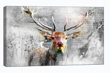 Cabin Deer Wall Decor Hunting Wildlife Canvas Wall Art Rustic Pictures Country Paintings Artwork for Bedroom Living Room Farmhouse Decor