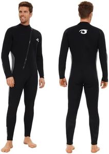 Owntop 5mm Wetsuit for Men - Long Sleeve Full Diving Suits Stretch One Piece Dive Skin UPF50+ Thermal Neoprene Swimwear Ideal for Scuba Surfing Snorkeling, Gray XL