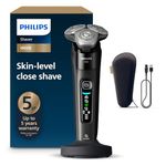Philips Shaver i9000, Wet & Dry Electric Shaver, Ink Black, with Skin IQ Technology, Triple Lift & Cut System, 360 Rotating Dual SteelPrecision Blades, Model X9000/10