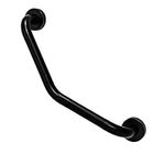 FChome 17.3 Inch Bathroom Shower Grab Bar，Bathtub Arm Safe-Grip Bar Stainless Steel Shower Handle Wall Mount Handicap Grab Bars for Bathroom Black.