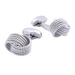 BowJoe Silver Braided Knot Cufflinks/Gift For Men