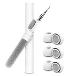 Empire AirPods Cleaning Kit - 3-in-1 with 3 Pairs Airpod Pro Ear Tips (Medium), iPhone Cleaning Kit Compatible AirPod | AirPod Pro with Sponge, Brush, Metal Tip, Multifunctional Airpods Cleaner