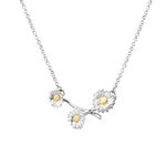 Lily Charmed - 925 Sterling Silver Daisy Chain Necklace with 18" Chain and 18ct Gold Plated Flower Bud