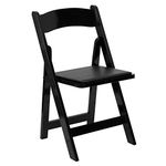 Flash Furniture 4 Pk. Hercules Series Black Wood Folding Chair with Vinyl Padded Seat