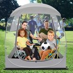 All Weather Sport Tent - Instant Pop Up Bubble Tent with Ventilation Ports and Removable Top Cover - Clear Weather Proof Pod Sun Shelter for Outdoor Activities, 3-4 Person