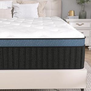 VERHOPE King Size Mattress,12 inch King Mattress in a Box,Motion Isolation with Individually Pocket Spring,Medium Firm Memory Foam Hybrid Mattress,Edge Support,CertiPUR-US