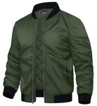 TACVASEN Winter Bomber Jacket Mens Warm Baseball Coats Military Bomber Jackets with Pockets Army Green,XL