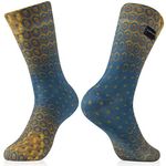 RANDY SUN Ultra-Thin Golf Sports Socks, Waterproof Unisex Breathable Hiking/Trekking/Skiing/Cycling/Fishing Socks, 1 Pair-Yellow&Blue-Mid Calf Socks,Small