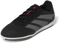 adidas Club Predator Indoor Sneaker, Black/Grey/Lucid Red, 4 US Unisex Big Kid