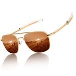 URUMQI Aviator Sunglasses Men Polarized,Square Sunglasses Pilot Shape Military Style， UV400 Protection