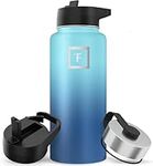 IRON °FLASK Sports Water Bottle - 32oz, 3 Lids (Straw Lid), Leak Proof - Stainless Steel Gym & Sport Bottles for Men, Women & Kids - Double Walled, Insulated Thermos, Metal Canteen