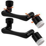 2 Pack 1440° Rotatable Faucet Extender, Spurtar Multifunctional Extension Faucet, Universal Splash Filter Faucet Extension for Bathroom Sink, Swivel Kitchen Faucet Aerator, Black