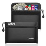 Noiposi 2-Pack Fireproof Bags (21,5x14 cm, 5200℉), 8-Layer Thermal Insulation Fireproof Cash Bag with Card Slot, Fire Proof Money Bag for Cash, Receipts, Bills, Passport