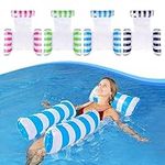 SYOURSELF Pool Floaties for Adults Lounger,3 in 1 Inflatable Hammock with Bottom Mesh,Portable Adult Pool Floaties for Swimming Pool Vacation-Used as Saddle, Lounge Chair,Hammock,Drifter