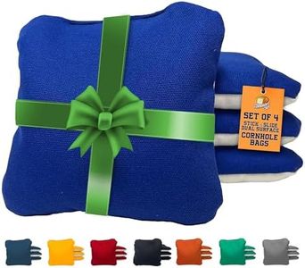 Cornhole365 Stick & Slide Cornhole Bags - 6"x6" Premium Plastic Resin Filled, Dual-Sided Canvas & Suede Cornhole Bean Bags for Sports Competition - Professional Cornhole Bags Set of 4 (Royal Blue)