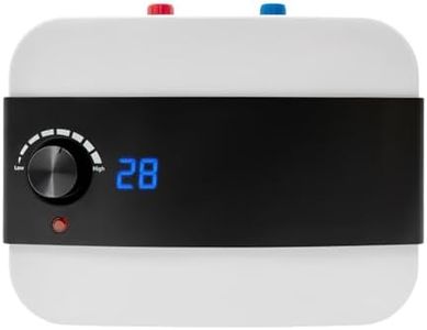Cutycaty Chauffe-eau électrique instantané - 6 l - 1500 W 220 V - Mini chauffe-eau instantané - Blanc - Moderne - Avec affichage de la température LED lisible - 0 à 65 °C