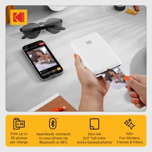 KODAK Step Instant Photo Printer – White Portable Bluetooth Printer
