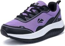 AOV Womens Walking Orthotic Shoes Lightweight Breathable Sneakers with Arch Support for Running Gym Workout, Blackpurple, 7.5