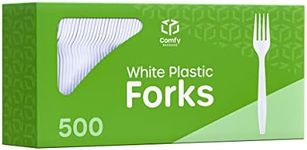 [500 Pack] Extra Heavyweight Disposable White Forks