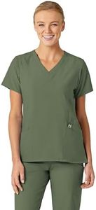 Women's Stylized V-Neck Scrub Top Olive