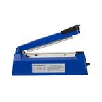 Heat Sealer, Impulse Plastic Bag Sealer, Manual Seal Food Packing Machine, Heat Sealing Applicable with Replacement Kit, Metal/ABS 350W (Blue, 8")