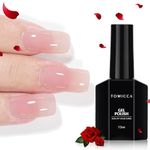 TOMICCA Jelly Gel Nail Polish Nude Pink Gel Nail Polish 15ML Translucent Pink Soak Off UV LED Gel Nail Polish Milky Pink Color Home DIY Manicure Nail Salon Varnish