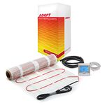 Adept Premium Electric Underfloor Heating Mat Kit 200W per m² with Self Adhesive Backing for Under Tile or Stone Floors - 9m2 Kit - Silver Touchscreen Thermostat