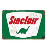 Rustic Look Standard Sinclair Gas Oil Thick Tin Sign for Man Cave Garage Auto Shop Gas Station Wall Decor 12" x 8"