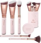 Pro Face Contour Brush Set - Synthetic Contouring Sculpting and Highlighting Kit - Cream Blush Powder Flat Nose Cheek Round Small Angled Fan Tapered Precision Kabuki Foundation Makeup Brushes