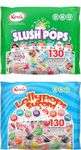 Value Bundle: Kerr's Lollipops & Kerr's Slush Pops- 130 Count, 840 Grams - Suckers - Lollipops Bulk - Lollipops for Kids - Candy Bulk - Bonbon - Individually Wrapped Candy - Candy Bags - Candy Mix - Pack of 2