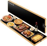 Electric Warming Tray(Extra Long 59”x12”),Food Warmer for Parties Buffet,Family Gatherings,Adjustable Temp (158°F-291°F),Chafing Dishes for Buffets.Keep Food Warm 24 Hours,Tempered Glass Warming Mat
