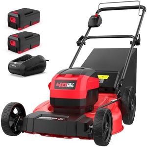 PowerSmart 40V 21" Cordless Push Lawn Mower with 2 x 4.0ah Batteries and Charger, up to 1/4 Acre (MB2400B)