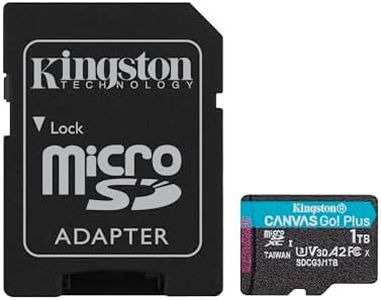 Kingston Canvas Go! Plus microSD Memory Card Class 10, UHS-I 1TB microSDXC 170R A2 U3 V30 Card + ADP