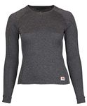 Carhartt Women's Force Heavyweight Thermal Base Layer Long Sleeve Pocket Shirt, Deep Black Heather, Small