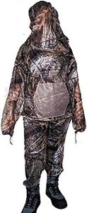 Waxaya Camouflage Mosquito Netting Suit Bug Net Mesh Clothing with Hood for Hunting Fishing Gardening (XL/XXL)