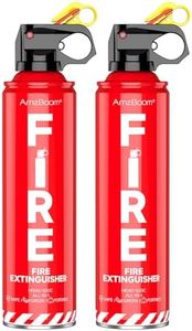 AmzBoom 2-Pack Fire Extinguisher for Home, Kitchen, Car, and Grill with Mounting Bracket and Emergency Kit – Extinguishing Spray, Compact A, B, C, K – Eco-Friendly, Prevents Reignition.