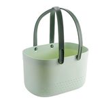 HERCHR Plastic Shower Caddy Basket with Handle,Portable Shower Caddy Tote,Portable Shower Caddy Bin with Ventilation Holes 9.8×6.7×5.7in Large Capacity Plastic Portable Storage Basket for Bathroom