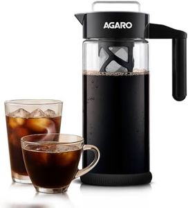 AGARO Regal Iced Brew Coffee Maker & Iced Tea Brewer – 1.3 L Borosilicate Glass Pitcher, Food Graded BPA Free Silicon with Reusable Mesh Filter – Dishwasher Safe – Ideal for Home & Travel