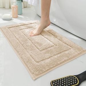 Dalina Textil - Alfombra De Baño Antideslizante,Alfombrilla De Baño,Multifuncional,Alfombra Ducha Baño Cocina Puertas de Entrada Pasillo Dormitorio Salon Modernas,Suave, 50 x 80 cm, Beige
