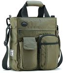 Messenger Bag Men Shoulder Crossbody Laptop Business Bag Nylon for Travel Work (olive green)