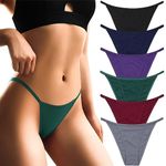 Levao Cotton Underwear for Women High Cut String Bikini Panties Breathable String Briefs Plus Size Cheeky Multipack (S-2XL)