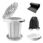 Portable Toilets for Adults with Bag - imodomio Folding Camping Toilet Bucket with Lid & Handle, Car Travel Toilet for Outdoor Emergency, Picnic, Fishing, Festival, Boating, Tent, Caravan, Load 397Lb
