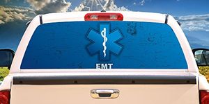 SignMission EMT Rear Window Graphic Truck View Thru Vinyl Decal Back, 22" X 65"