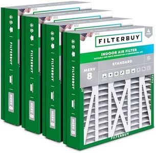 Filterbuy 21x23.5x5 Air Filter MERV 8 Dust Defense (4-Pack), Pleated HVAC AC Furnace Air Filters Replacement for Trane Perfect Fit and American Standard (Actual Size: 20.00 x 23.09 x 4.97 Inches)