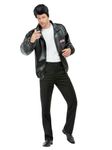 Smiffys Grease T-Birds Jacket for Adults in Black, Embroidered Logo, Officially Licensed Grease Fancy Dress, Men's Dress-Up Costumes for Fun Music-Themed Parties