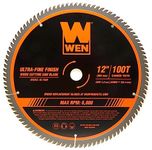 WEN BL1200 12-Inch 100-Tooth Carbide-Tipped Ultra-Fine Finish Professional Woodworking Saw Blade for Miter Saws and Table Saws