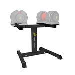 Strongology Durable Steel Adjustable Dumbbell Floor Stand, Space Saver Adjustable Weights Rack